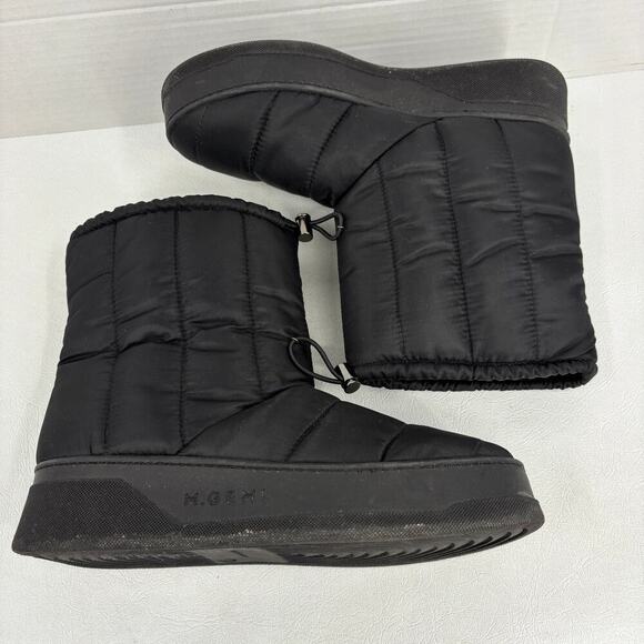 M.Gemi Gaia Boots EU 38 Black Puffer Quilted Plush Lined Italy Water Resistant - Picture 2 of 12
